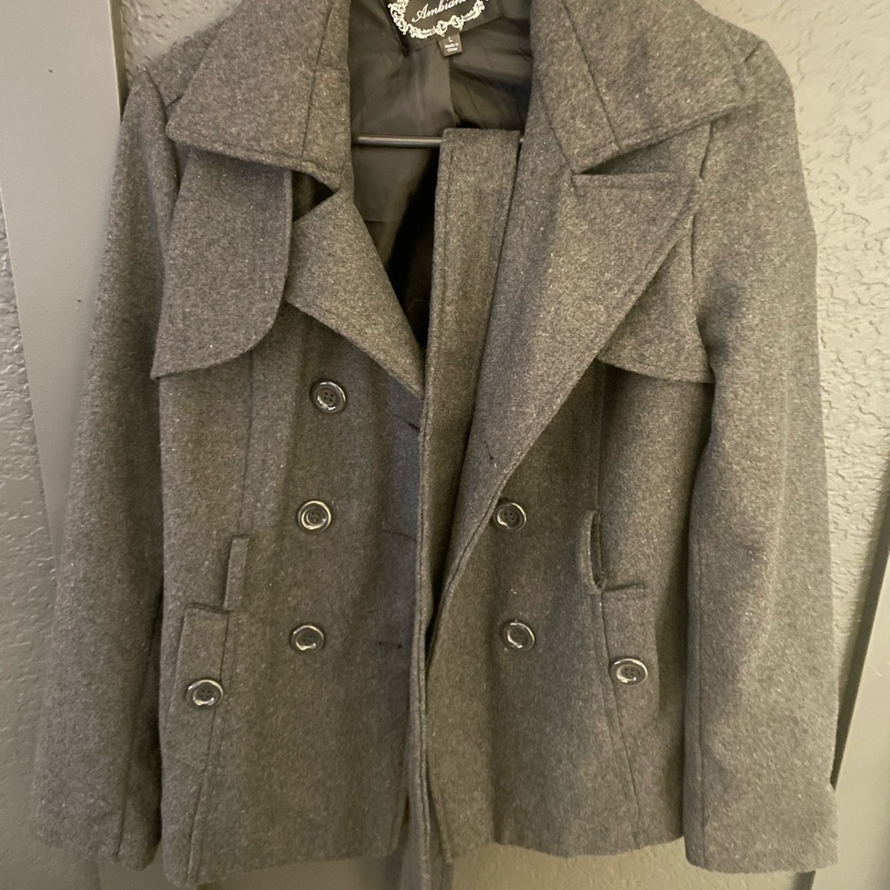 Women's Heather gray pea coat